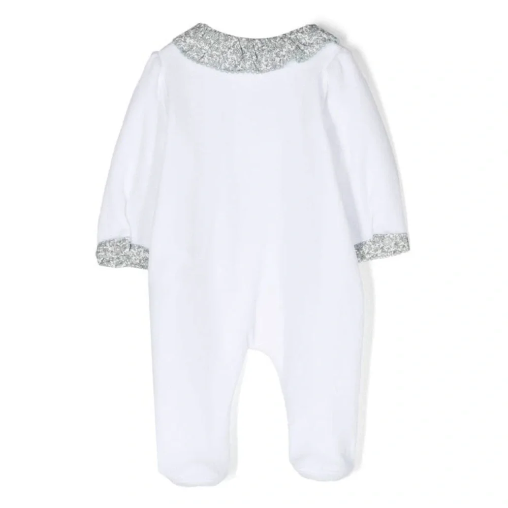Patachou Contrasting Trim Floral Print Footed Pajamas